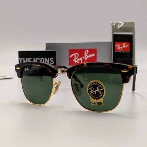 LIKE NEW RayBan Clubmaster RB3016 Green G15 Ray ban Sunglasses - Picture 2 of 13
